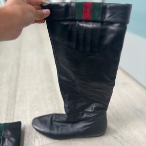 Gucci slouchy leather boots 8